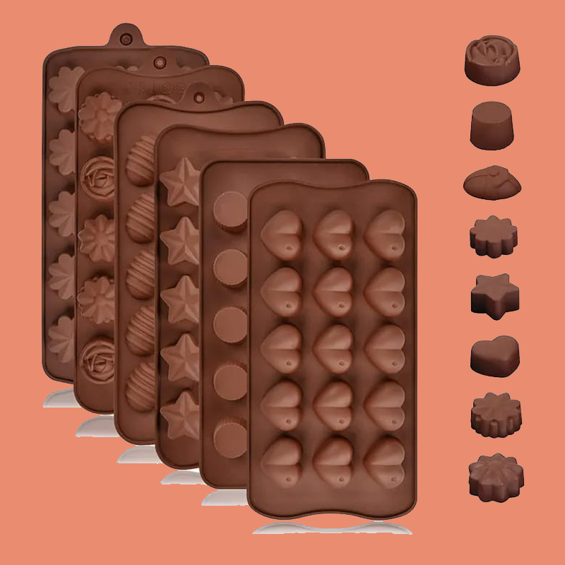 Silicone Chocolate 🍫 Moulds 15in1 Multi Shapes