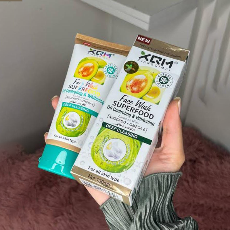 XQM Superfood Face Wash – Oil Control & Whitening with Avocado + Omega 6